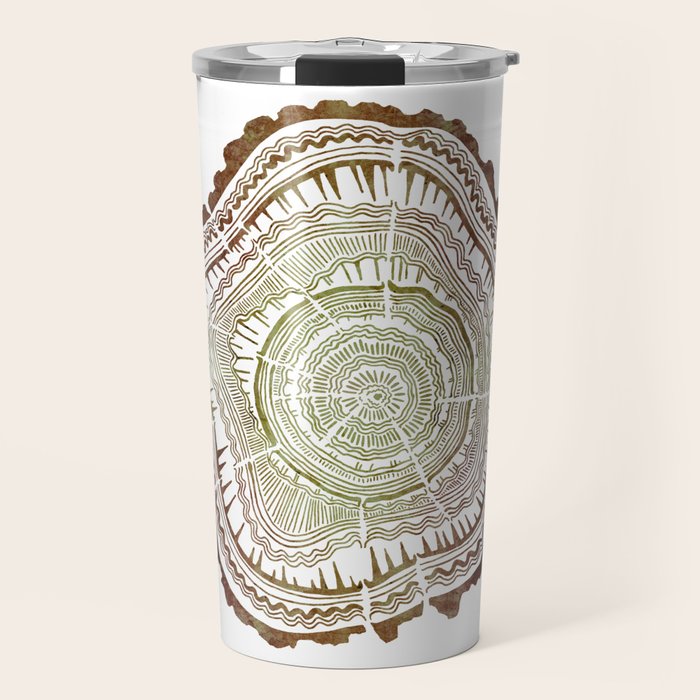 Tree Rings - Watercolor Ombre Travel Mug Gallery Image 1