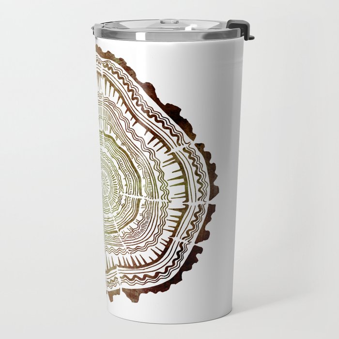 Tree Rings - Watercolor Ombre Travel Mug Gallery Image 2
