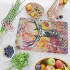 Colorful Wild Deer Indian Summer  Woodland Flora And Wildlife Cutting Board Gallery Image 2