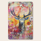 Colorful Wild Deer Indian Summer  Woodland Flora And Wildlife Cutting Board Gallery Image 1