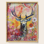 Colorful Wild Deer Indian Summer  Woodland Flora And Wildlife Serving Tray Gallery Image 1