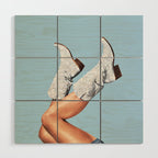 These Boots - Glitter Blue II Wood Wall Art Gallery Image 1
