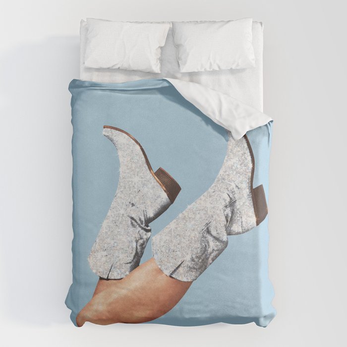 These Boots - Glitter Blue II Duvet Cover Gallery Image 6