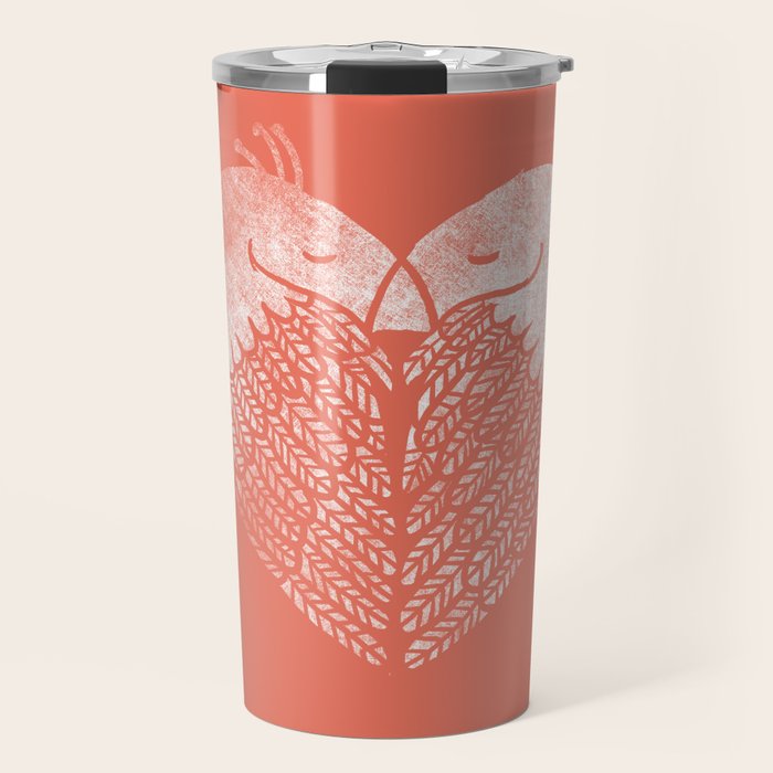 Love birds sitting on a tree Travel Mug Gallery Image 1