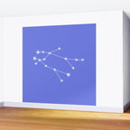 Gemini Zodiac Star Constellation Line Art Periwinkle Purple Wall Mural Gallery Image 2