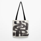 Black Ink Paint Brush Strokes Wiggles Mid Century Modern Tote Bag Gallery Image 2