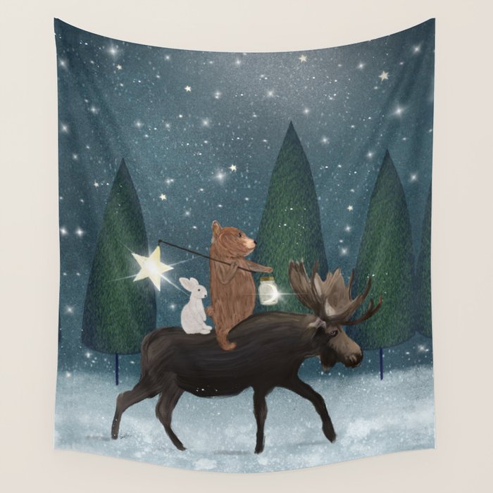 the elder moose Wall Tapestry Gallery Image 1
