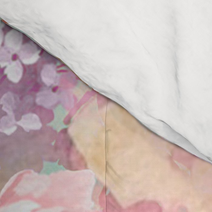 Botanical neo mint pink abstract watercolor floral pattern Comforter Gallery Image 4