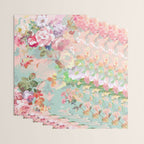 Botanical neo mint pink abstract watercolor floral pattern Wrapping Paper Gallery Image 3