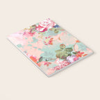 Botanical neo mint pink abstract watercolor floral pattern Notebook Gallery Image 3