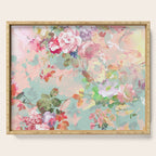 Botanical neo mint pink abstract watercolor floral pattern Serving Tray Gallery Image 1