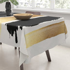 Brush Strokes (Black/Gold) Tablecloth Gallery Image 3