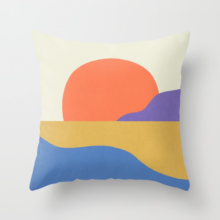 Sunset Island - Vibrant Colors Throw Pillow Gallery Image 6