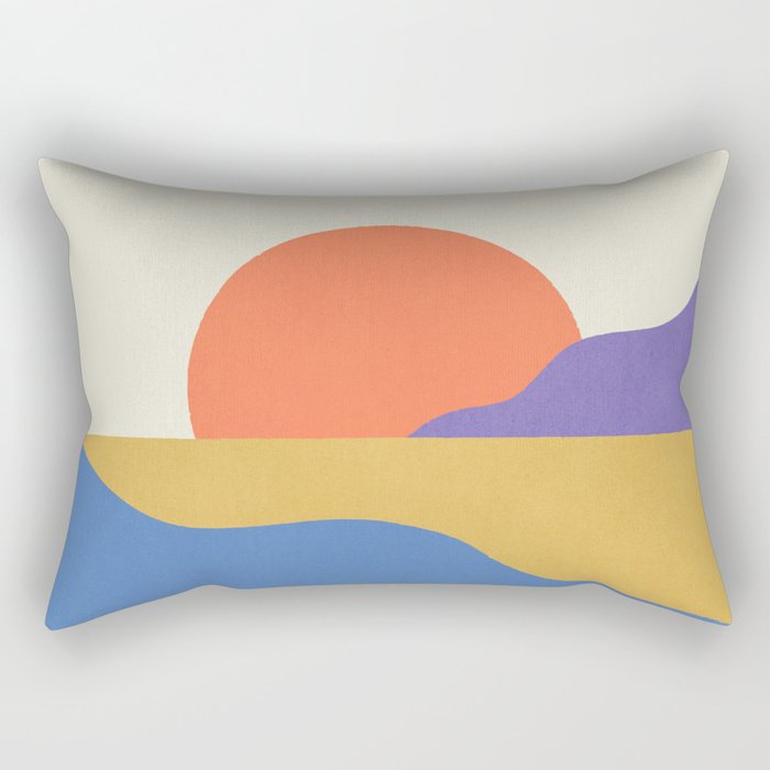 Sunset Island - Vibrant Colors Rectangular Pillow Gallery Image 2