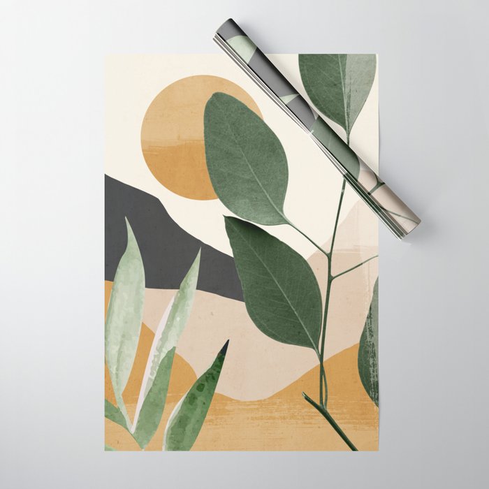 Abstract Art Tropical Leaves 8 Wrapping Paper Gallery Image 1