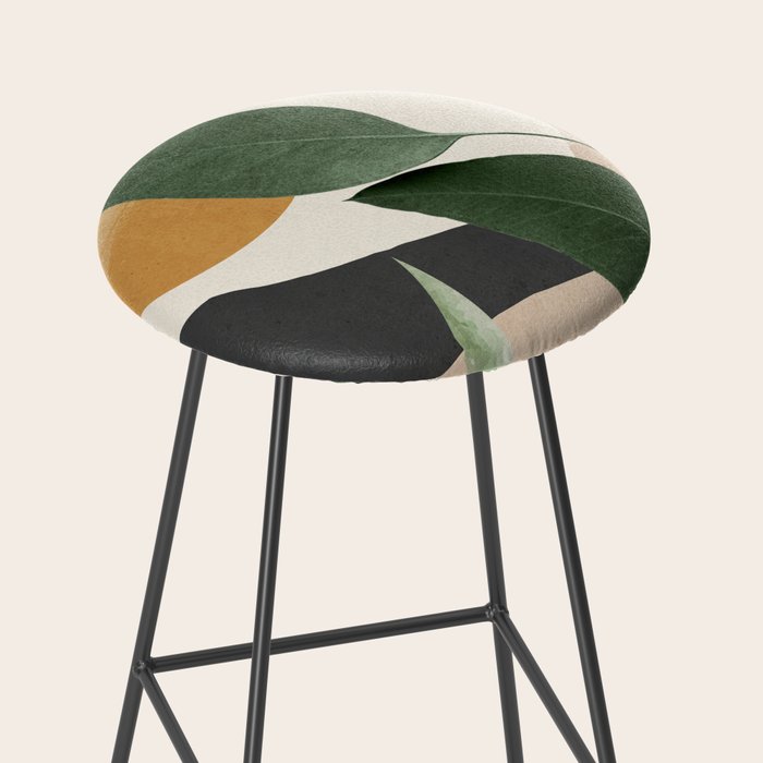 Abstract Art Tropical Leaves 8 Stool Gallery Image 2