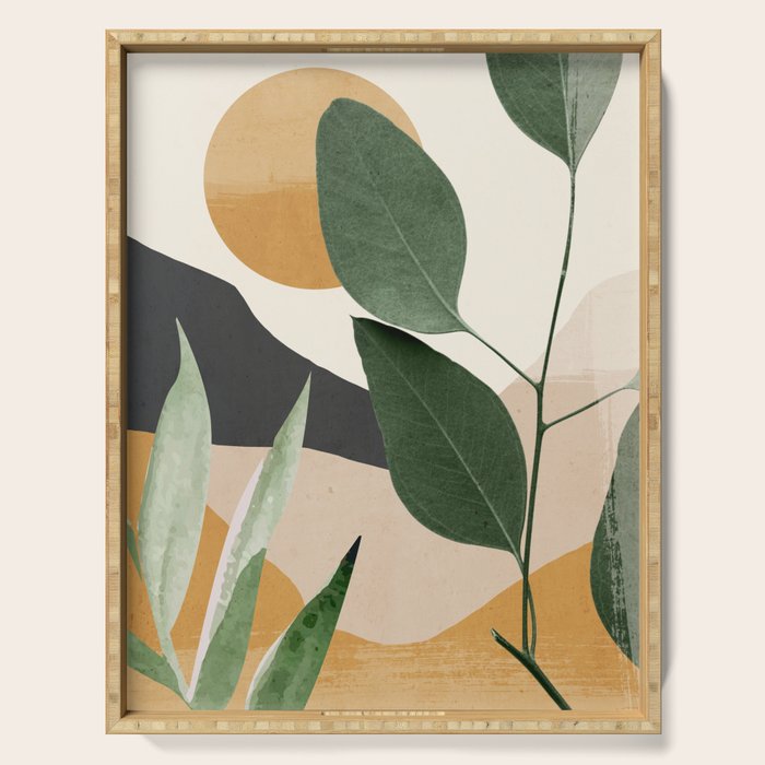 Abstract Art Tropical Leaves 8 Serving Tray Gallery Image 1