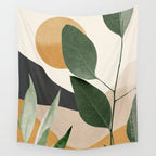 Abstract Art Tropical Leaves 8 Wall Tapestry Gallery Image 4