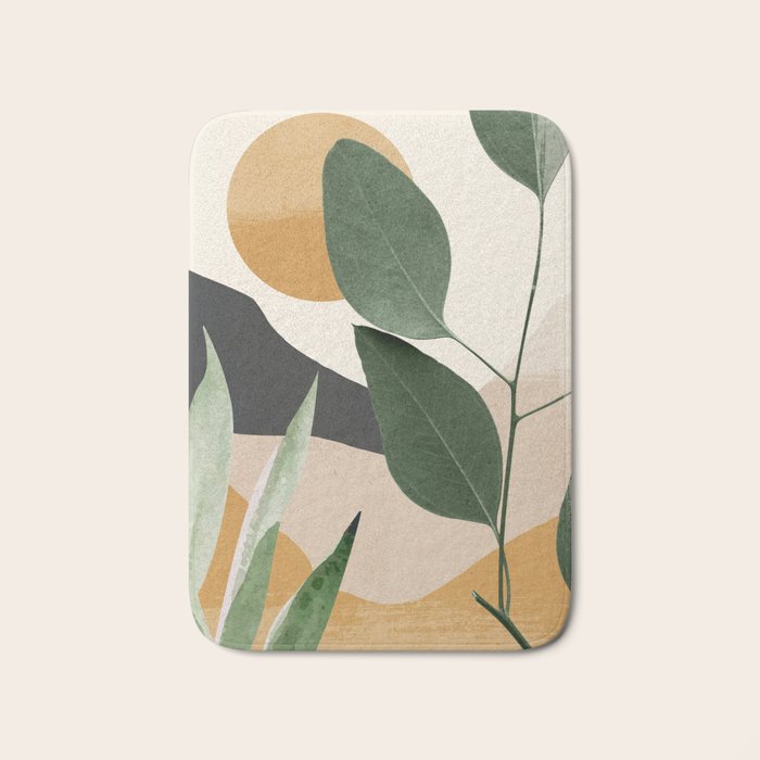 Abstract Art Tropical Leaves 8 Bath Mat Gallery Image 1