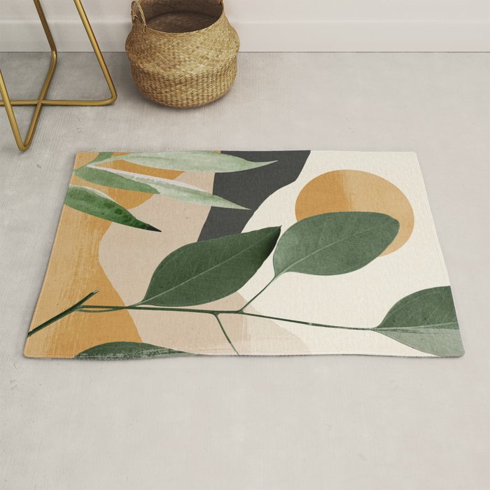 Abstract Art Tropical Leaves 8 Rug Gallery Image 1