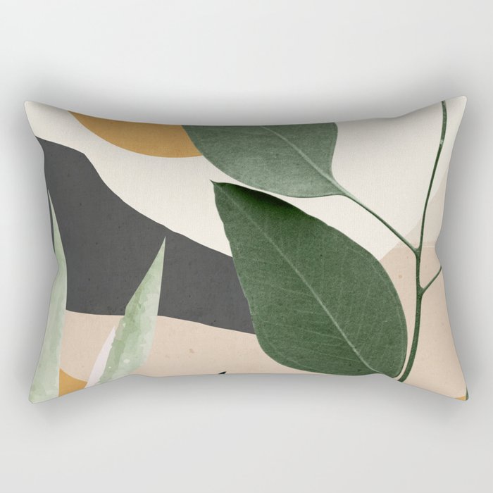 Abstract Art Tropical Leaves 8 Rectangular Pillow Gallery Image 2