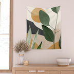 Abstract Art Tropical Leaves 8 Wall Tapestry Gallery Image 2