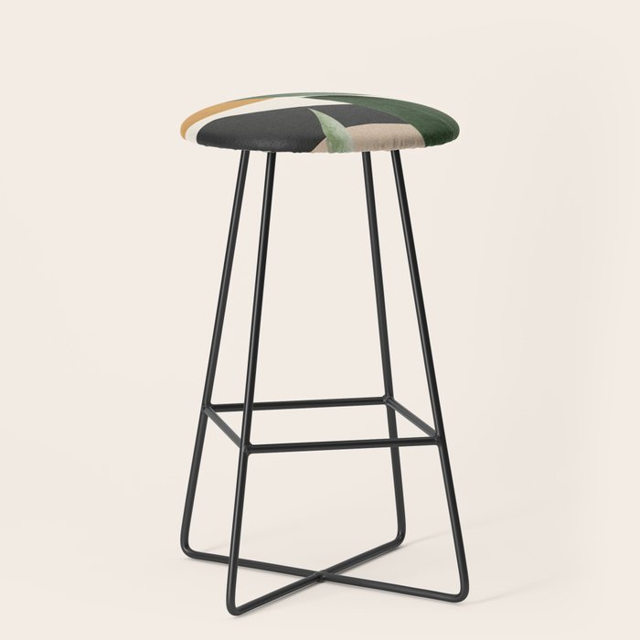 Abstract Art Tropical Leaves 8 Stool Gallery Image 1