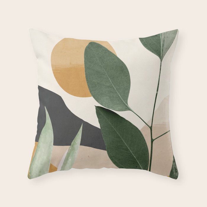 Abstract Art Tropical Leaves 8 Throw Pillow Gallery Image 6