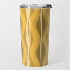Hourglass Mid-Century Modern Abstract Pattern Honey Mustard Yellow Travel Mug Gallery Image 2