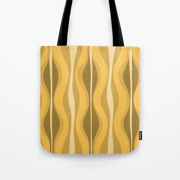 Hourglass Mid-Century Modern Abstract Pattern Honey Mustard Yellow Tote Bag Gallery Image 1