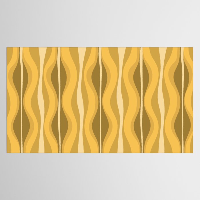 Hourglass Mid-Century Modern Abstract Pattern Honey Mustard Yellow Tablecloth Gallery Image 2