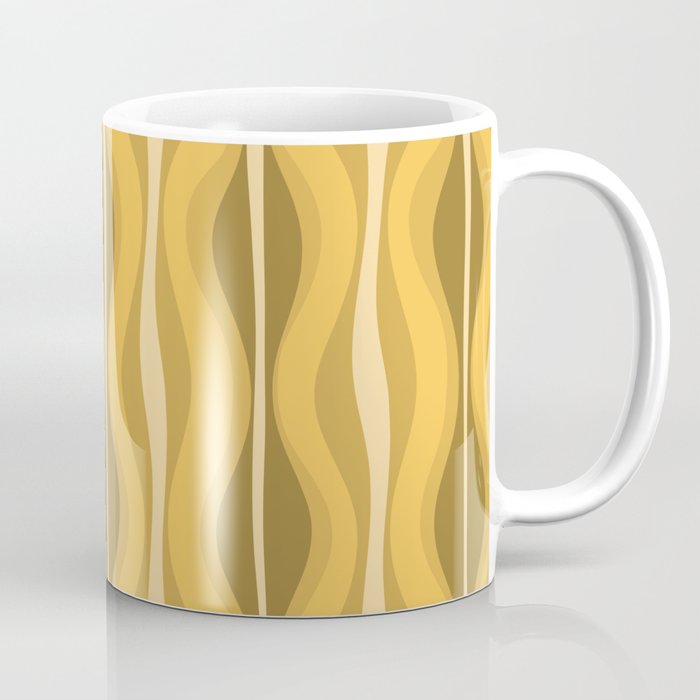Hourglass Mid-Century Modern Abstract Pattern Honey Mustard Yellow Coffee Mug Gallery Image 1