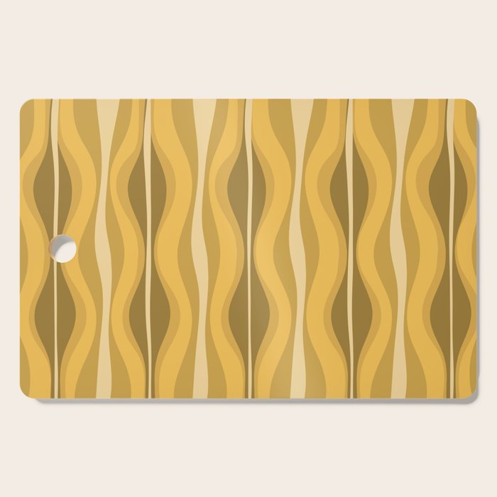 Hourglass Mid-Century Modern Abstract Pattern Honey Mustard Yellow Cutting Board Gallery Image 1
