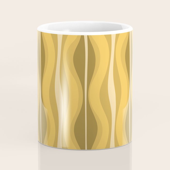 Hourglass Mid-Century Modern Abstract Pattern Honey Mustard Yellow Coffee Mug Gallery Image 4