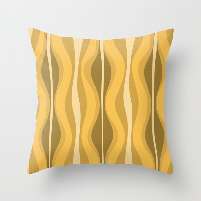 Hourglass Mid-Century Modern Abstract Pattern Honey Mustard Yellow Throw Pillow Gallery Image 6
