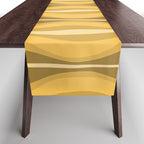 Hourglass Mid-Century Modern Abstract Pattern Honey Mustard Yellow Table Runner Gallery Image 1