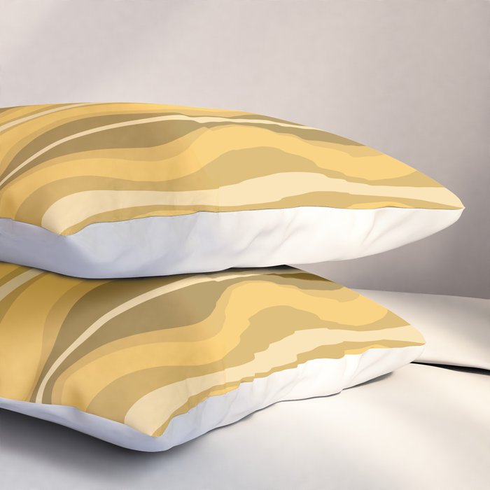 Hourglass Mid-Century Modern Abstract Pattern Honey Mustard Yellow Pillow Sham Gallery Image 3
