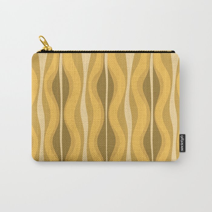 Hourglass Mid-Century Modern Abstract Pattern Honey Mustard Yellow Carry All Pouch Gallery Image 1