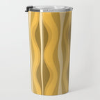 Hourglass Mid-Century Modern Abstract Pattern Honey Mustard Yellow Travel Mug Gallery Image 3