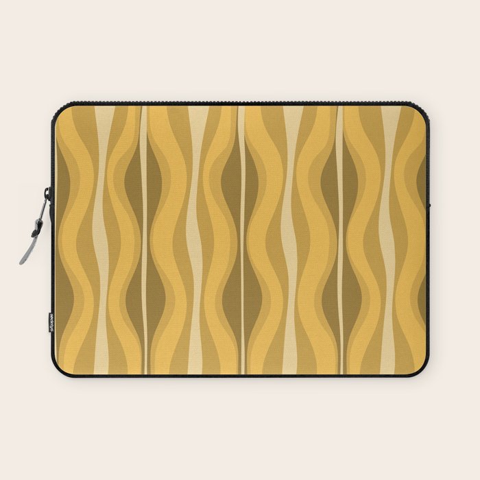 Hourglass Mid-Century Modern Abstract Pattern Honey Mustard Yellow Laptop Sleeve Gallery Image 1