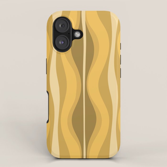 Hourglass Mid-Century Modern Abstract Pattern Honey Mustard Yellow iPhone Case Gallery Image 1