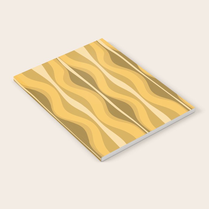 Hourglass Mid-Century Modern Abstract Pattern Honey Mustard Yellow Notebook Gallery Image 2