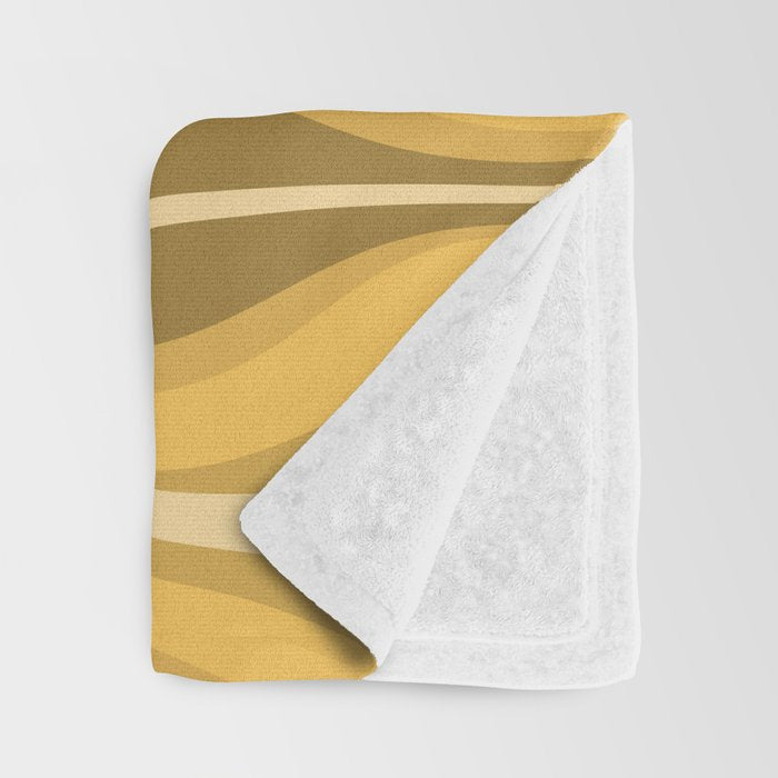 Hourglass Mid-Century Modern Abstract Pattern Honey Mustard Yellow Throw Blanket Gallery Image 3