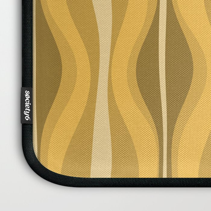 Hourglass Mid-Century Modern Abstract Pattern Honey Mustard Yellow Laptop Sleeve Gallery Image 3