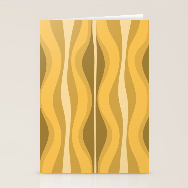 Hourglass Mid-Century Modern Abstract Pattern Honey Mustard Yellow Stationery Card Gallery Image 1
