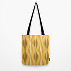 Hourglass Mid-Century Modern Abstract Pattern Honey Mustard Yellow Tote Bag Gallery Image 2