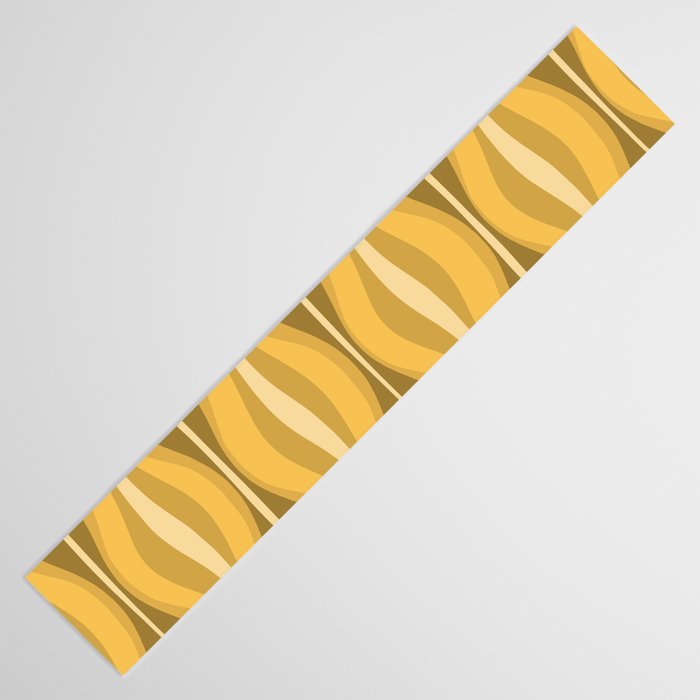 Hourglass Mid-Century Modern Abstract Pattern Honey Mustard Yellow Table Runner Gallery Image 3