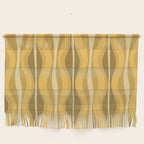 Hourglass Mid-Century Modern Abstract Pattern Honey Mustard Yellow Wall Hanging Gallery Image 1
