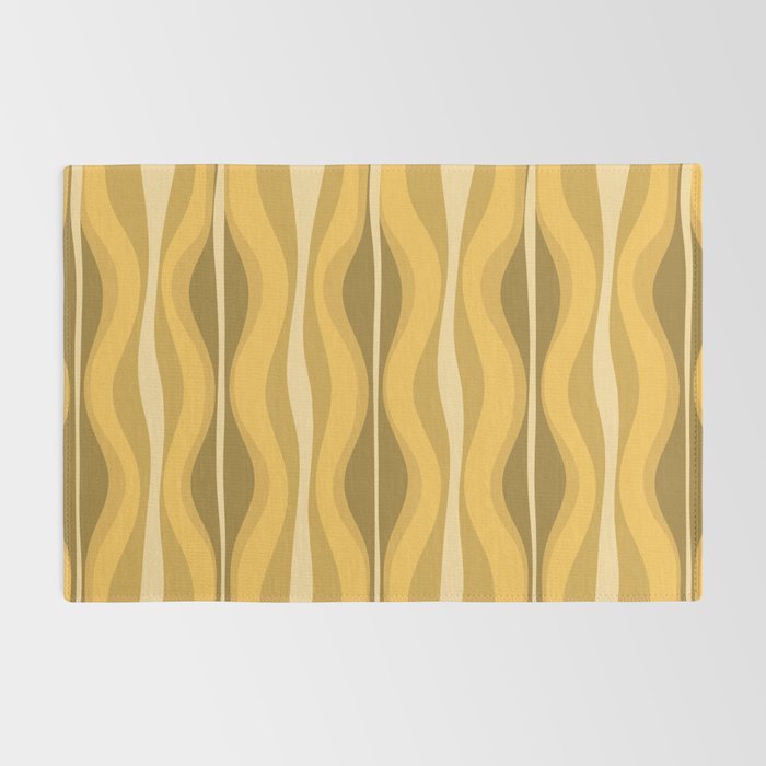 Hourglass Mid-Century Modern Abstract Pattern Honey Mustard Yellow Rug Gallery Image 2