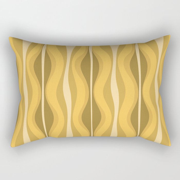 Hourglass Mid-Century Modern Abstract Pattern Honey Mustard Yellow Rectangular Pillow Gallery Image 1